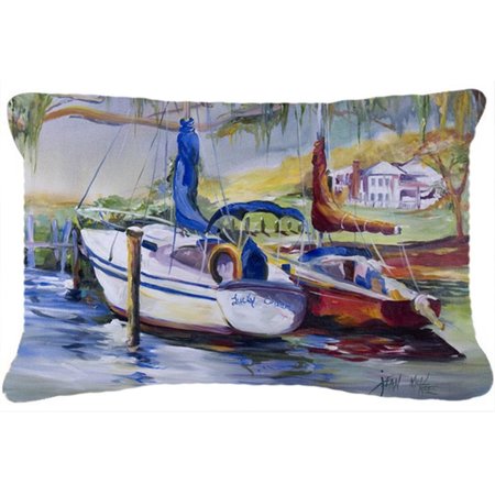 MICASA Lucky Dream Sailboat Canvas Fabric Decorative Pillow MI892635